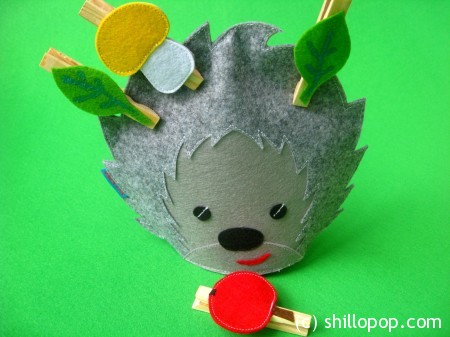 Hedgehog Felt Hand Puppet and Clothespin toys PDF Sewing Pattern